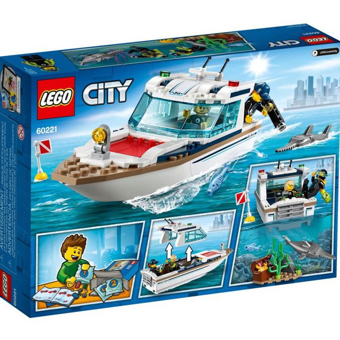 LEGO Original CITY 60221 Diving Yacht - Mainan Anak Edukasi Lego Kapal