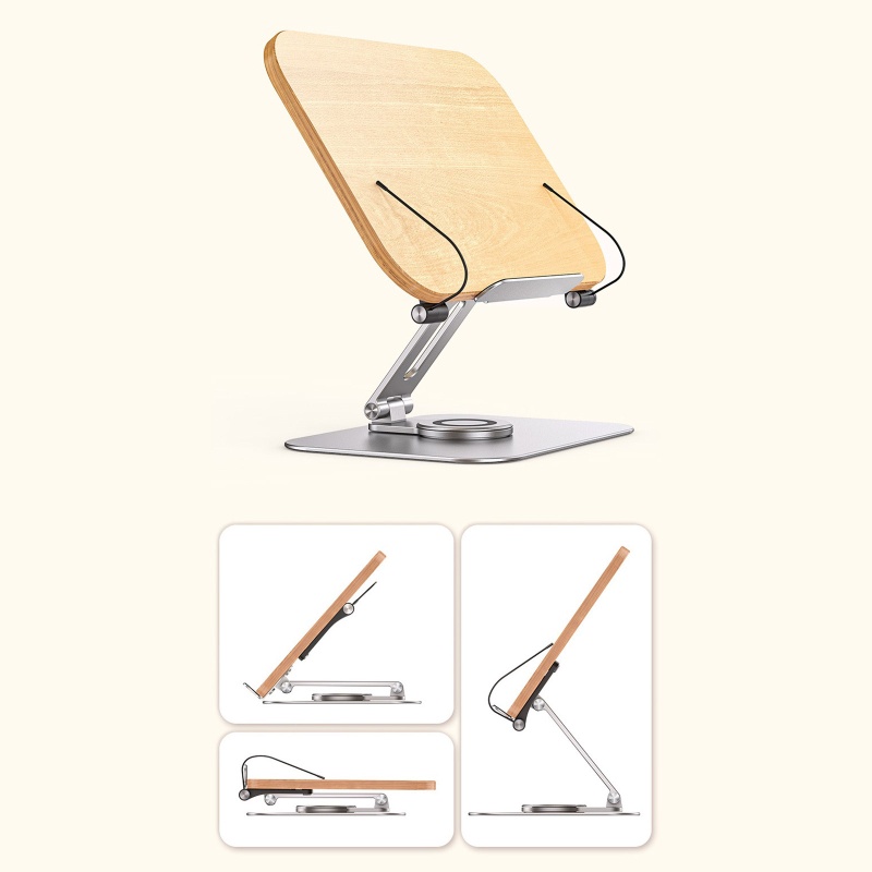 Stand Meja Bahan Kayu 360 Derajat°Stand Riser Laptop / Notebook 12-17 &quot;Bisa Berputar