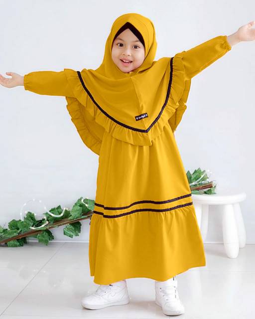 BUSANA MUSLIM ANAK .RIANA KIDS UMUR 5678 TAHUN