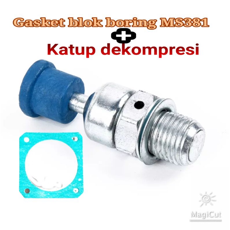 Gasket Blok poring boring ms381 + katup Dekompresi sthil n husqvarna chainshaw ms381/365xp