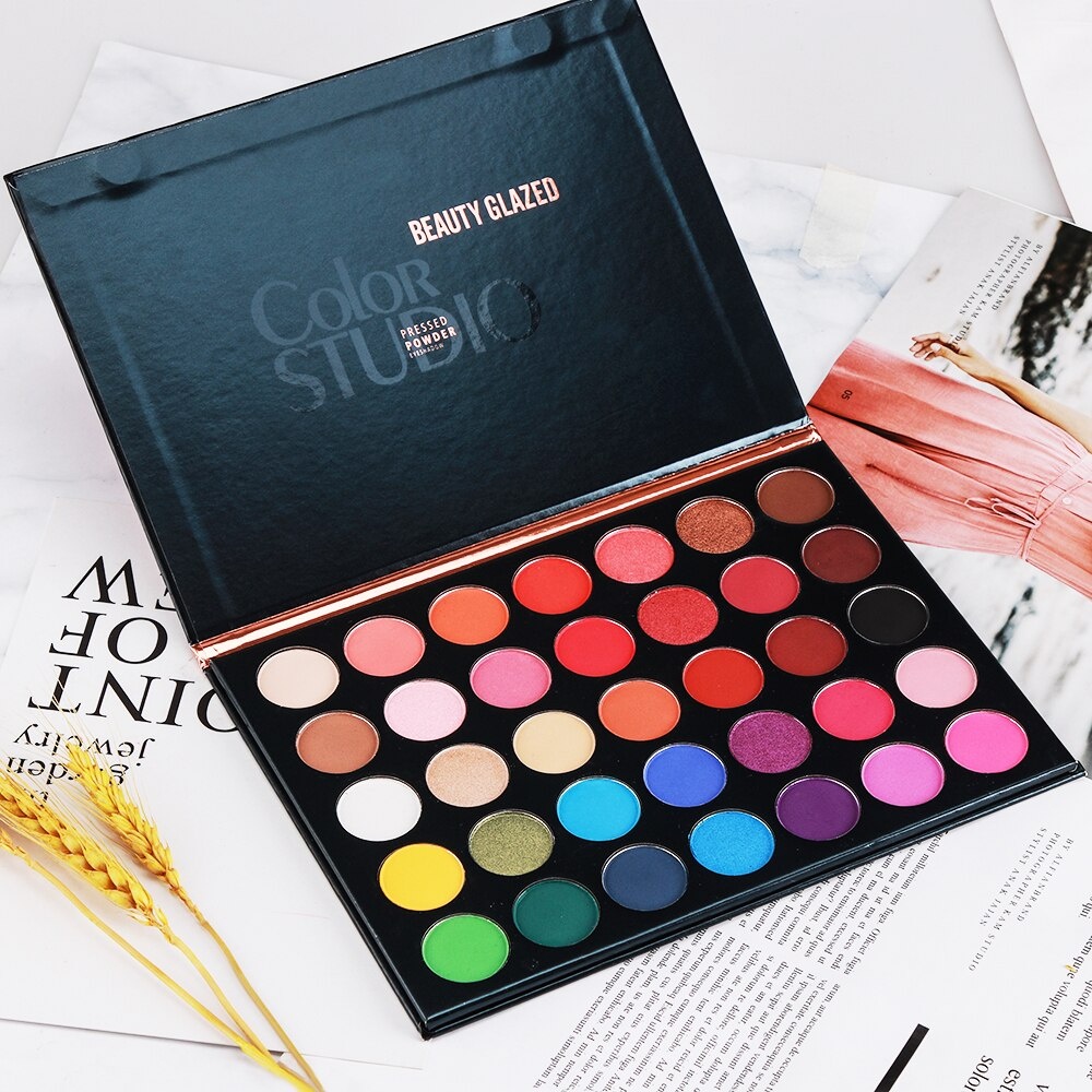 Beauty Glazed Eyeshadow Color Studio Beauty Glazed 35 Color Eyeshadow Matte Eyeshadow Palette BeautyGlazed