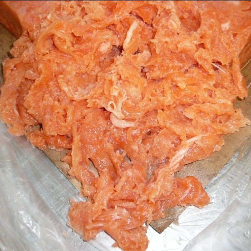 

salmon scrape meat