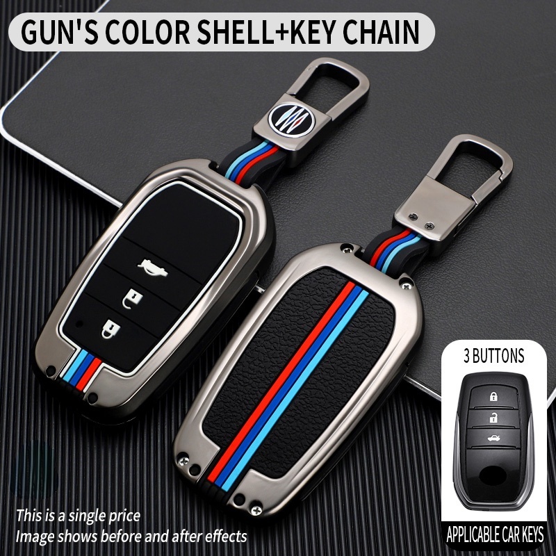 Casing Kunci Remote Mobil Bahan Alloy Untuk Toyota RAV4 Crown Hilux Fortuner Camry Land Cruiser Prado