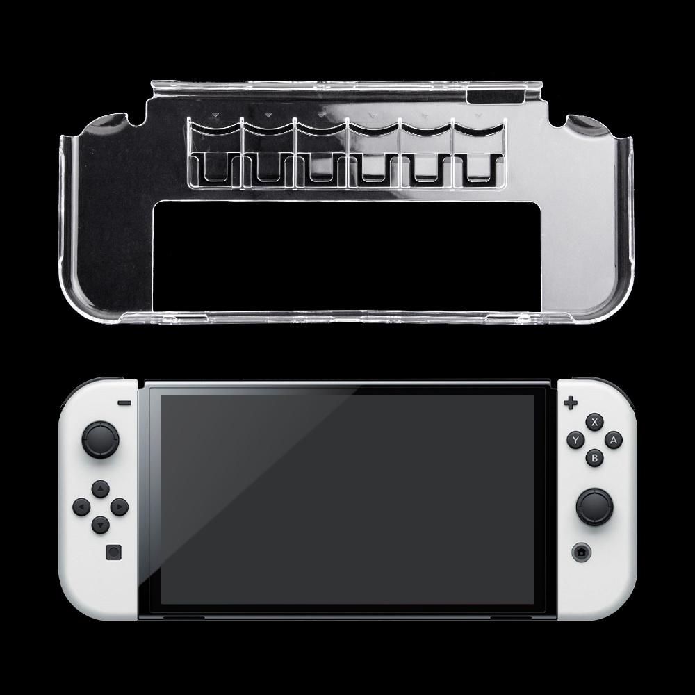 DOBE Nintendo Switch OLED Case Casing Transparent dengan Game Card Storage