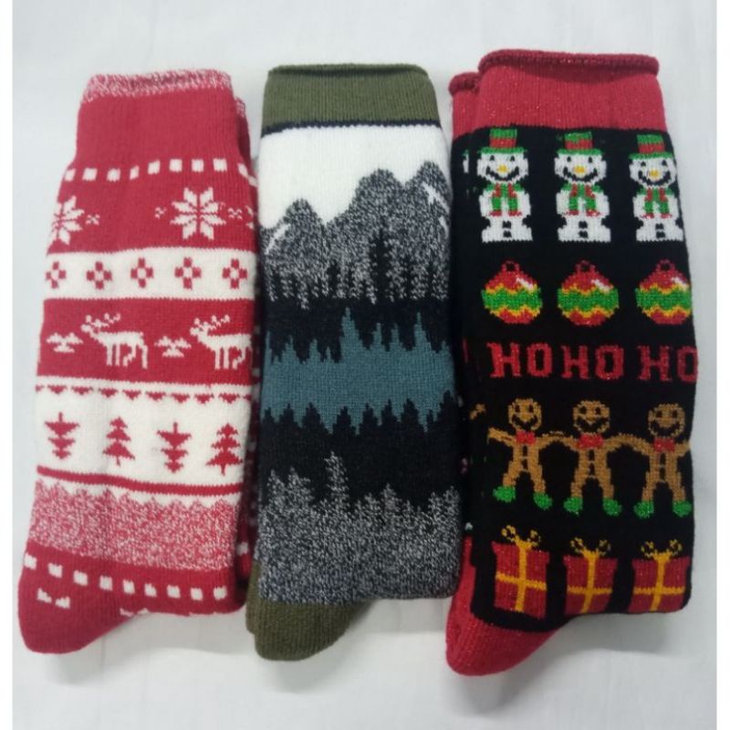 Kaos Kaki Tebal Motif || Kaos Kaki Thermal Tebal || Kaos Kaki Musim Dingin