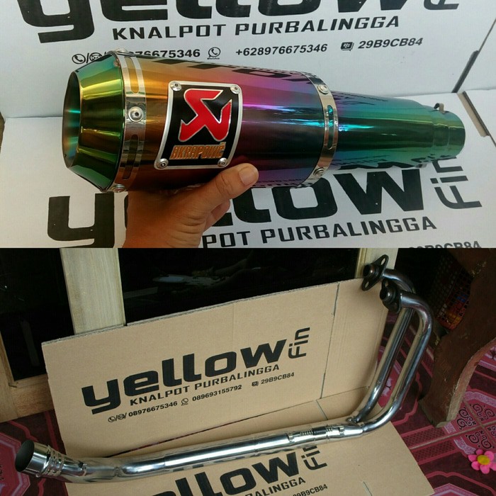Knalpot Akrapovic lorenzo rainbow fullsystem Ninja 250 fi / carbu