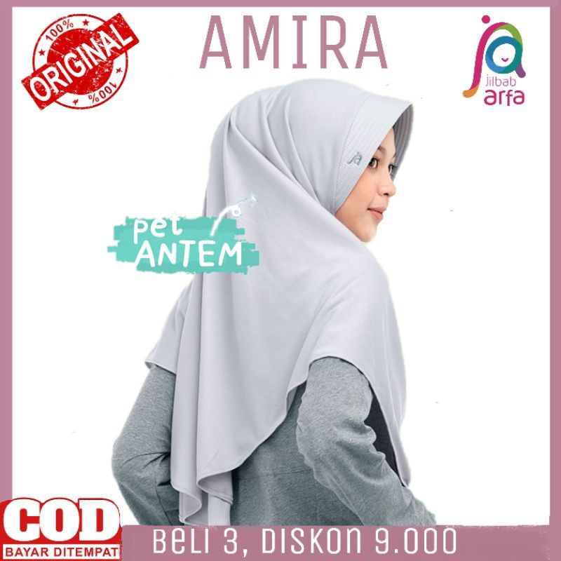 Amira SIZE L Jilbab Instan Ped Antem Bahan Kaos  Ori Jilbab Arfa ex Afra-1