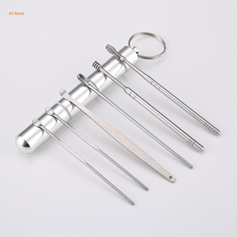 Pembersih Telinga Korek Kuping Stainless Stell Ear Wax 6 Pcs