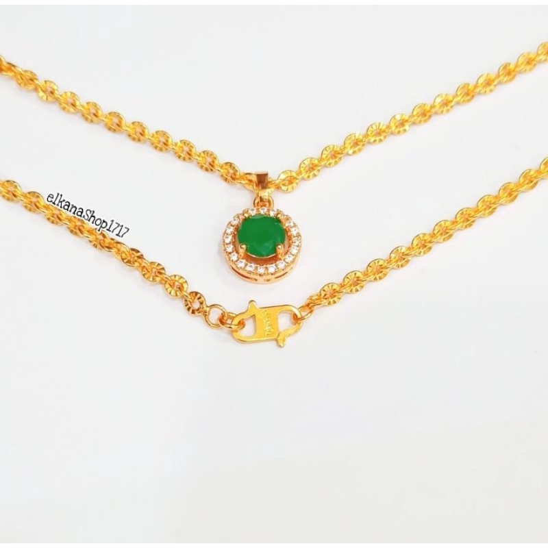 KALUNG LINGKAR PERMATA DIAMOND OLIVE GOLD LAPIS EMAS 18K ANTI KARAT