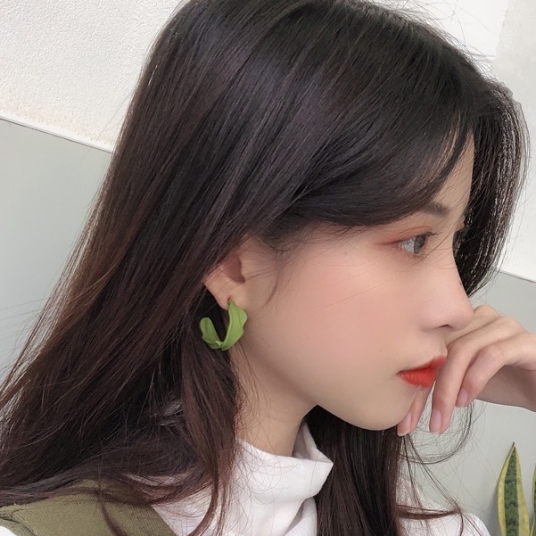 Anting Bulat Simple Kualitas Tinggi Warna Hijau Untuk Wanita