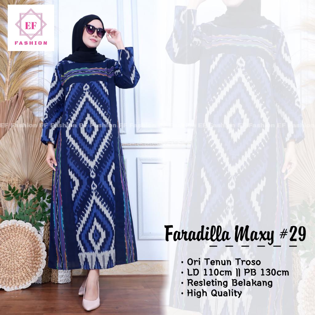 Gamis Maxi Batik Tenun by Butik Batik Solo Bahan Tenun kode GAMIS TENUN FARADILLA MAXY