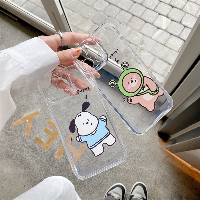 Ins Soft Case Silikon Transparan Motif Kartun Hewan Untuk iPhone 7 8 PLUS X XR XS 11 12 13 14 PRO MAX SE