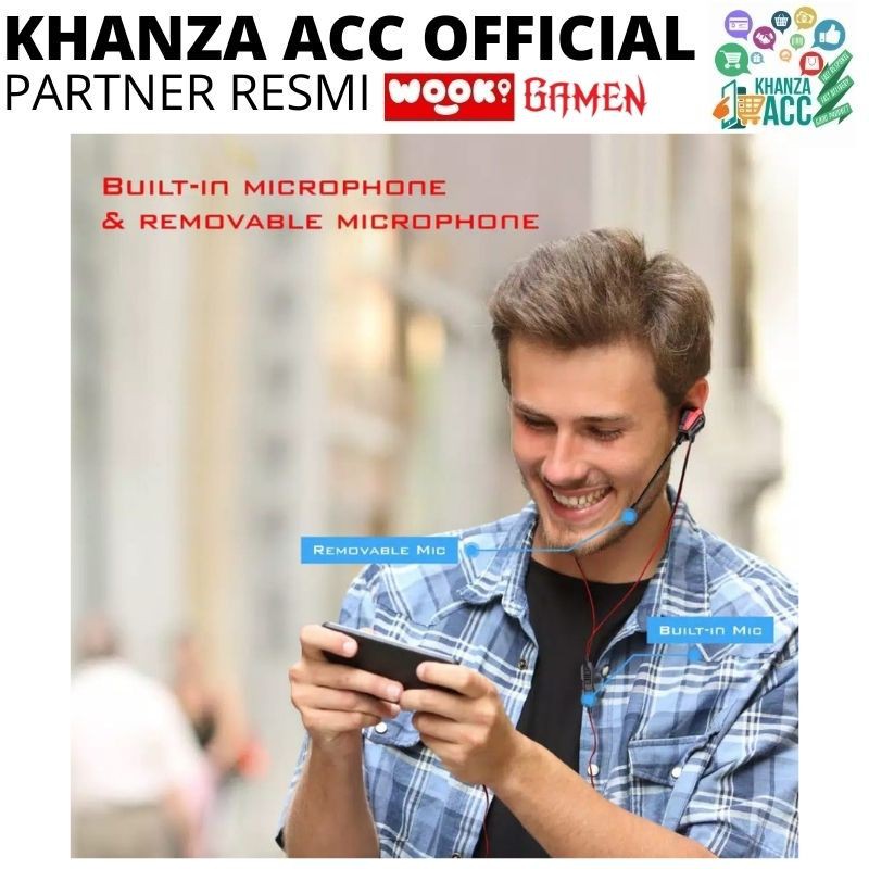 KHANZAACC Earphone Gamen GE100 Dual Microphone Virtual Stereo Surround Sound Inear Gaming Headset