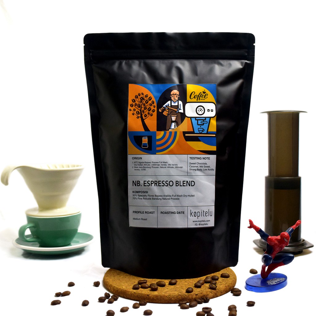 

Kopitelu NB - Espresso Blend (30% Flores Arabika & 70% Robusta Bandung) 1 KG