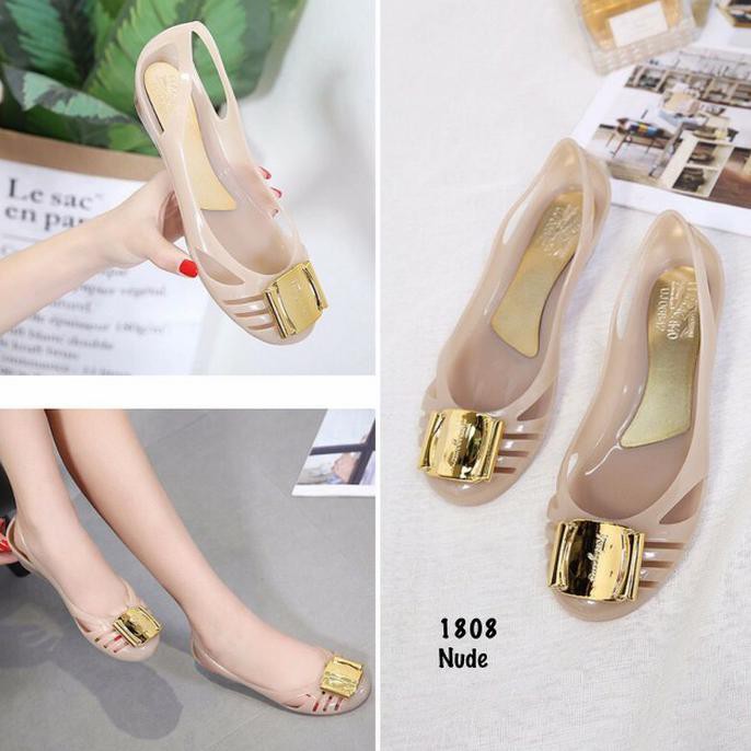Diskon Best Seller - Jelly Shoes - Flat Shoes - Sepatu Wanita Plat Terbaru