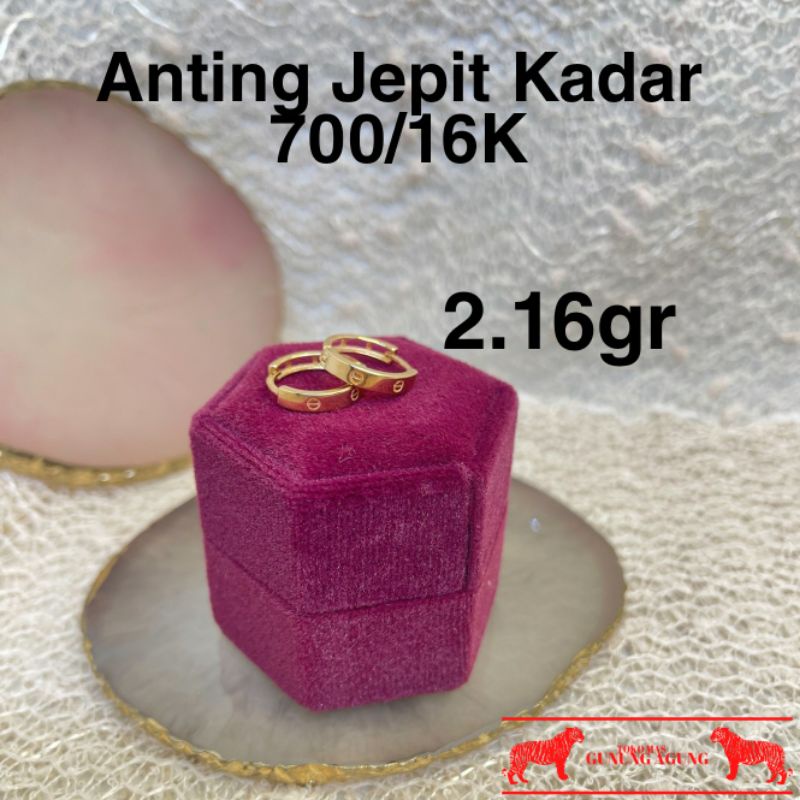 New Collection Anting Jepit Cartier Emas Asli Kadar 700/16K Valentine Hadiah Kado