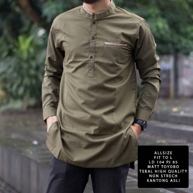 TOTOTAshop.Baju koko ANWA S-M-L-XL-XXL,Bahan cotton toyobo tebal premium.Lengan panjang,kantong asli