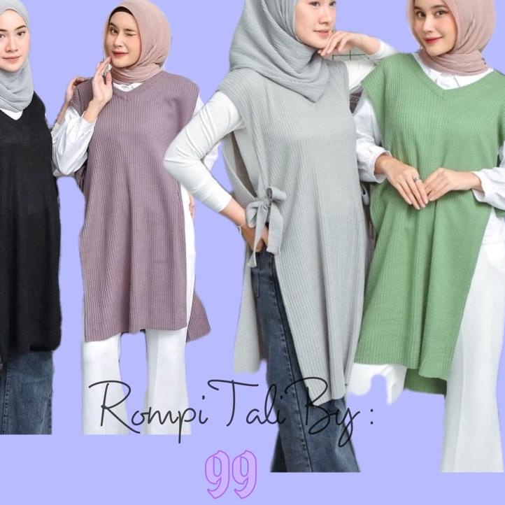 LANGSUNG KIRIM.. Rompi Tali Long Tunik / Vest Premium Rajut Wanita / Rompi Panjang