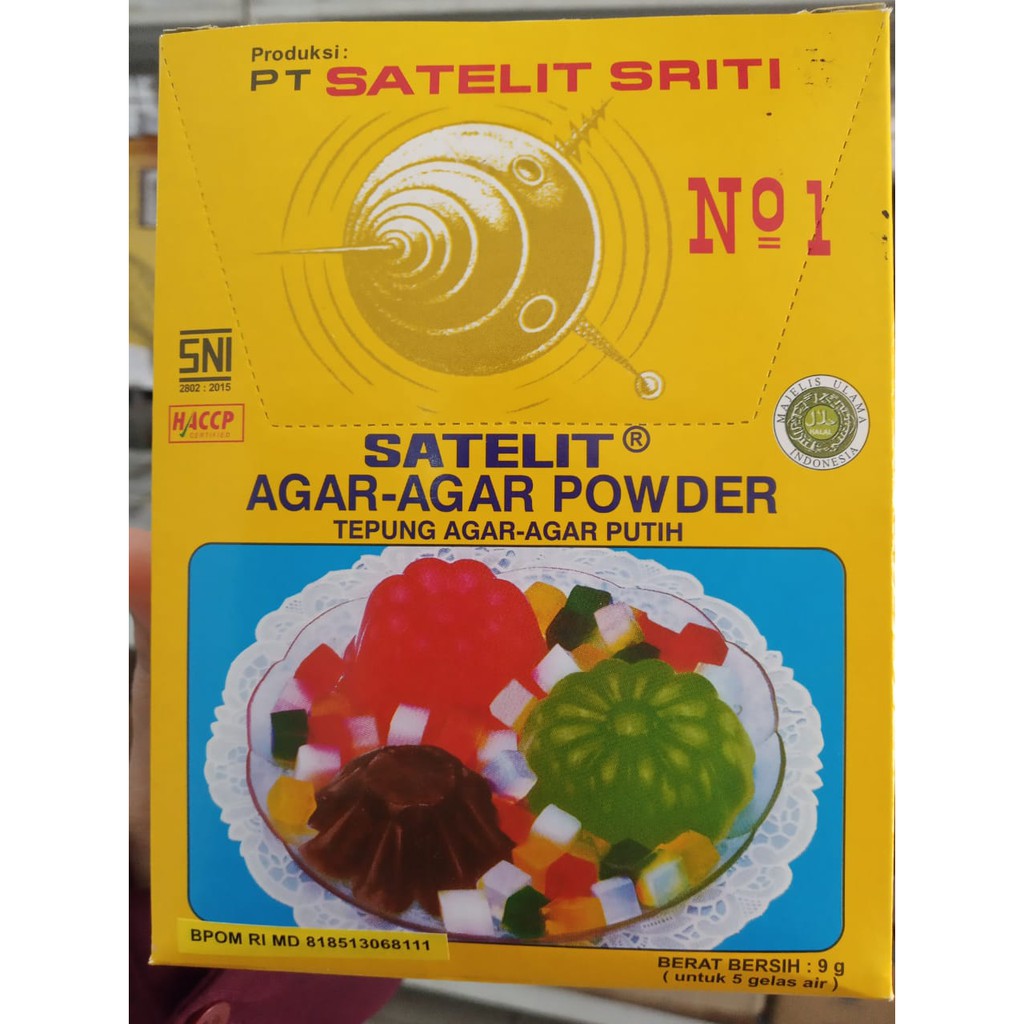 

Satelit Sriti Agar-Agar powder Putih 1box isi 12pcs