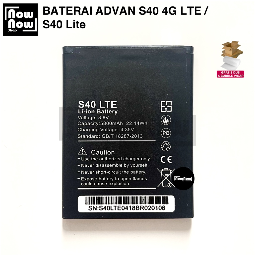 Baterai Advan S40 4G LTE / S40 Lite Original Double Power Batre Batrai Battery HP