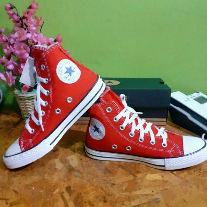 CONVERS CLASIK HIGH+BOX-MERAH PUTIH  TINFGGI