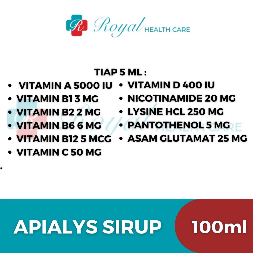 Apialys Syrup 100 Ml Multivitamin Anak Suplemen Anak Vitamin Anak