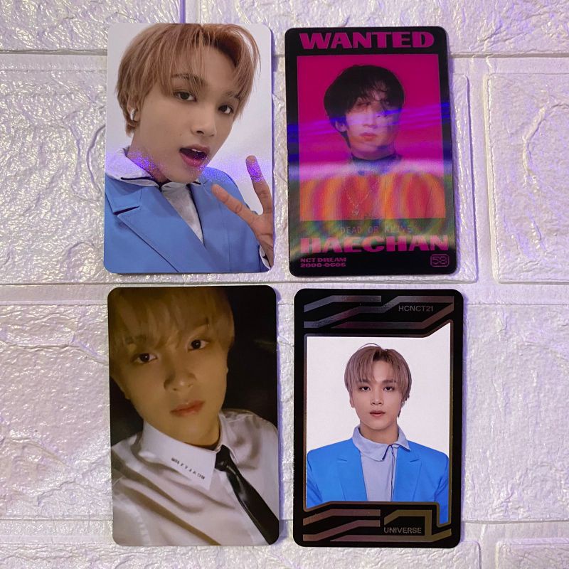 pc haechan universe pb haechan sticky ver uc haechan lenti haechan glitch ver official photocard