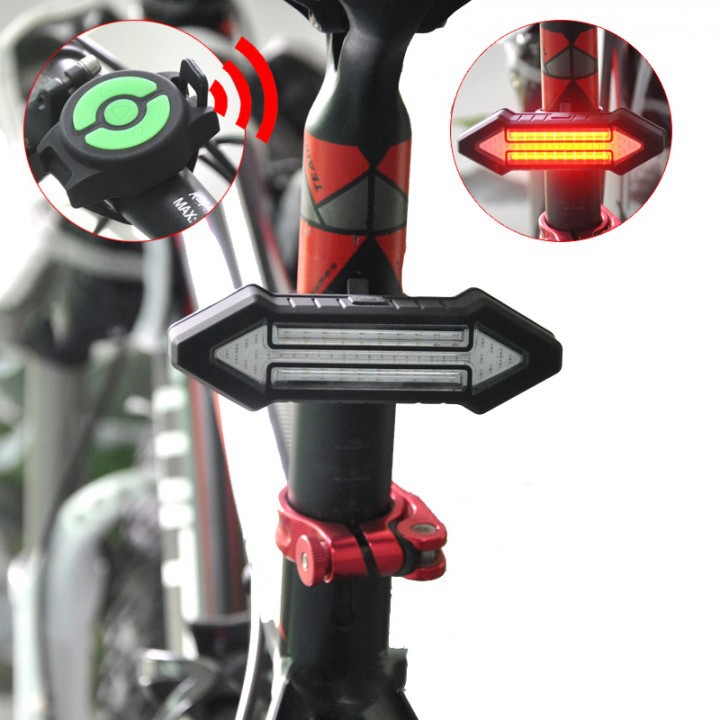 BIKIGHT Intelligent Remote Control Bicyle LED Warning Laser Tail Light