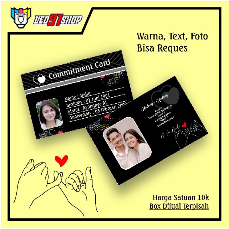 

Id card kartu anggota kartu tanda pacaran kartu tanda komitmen