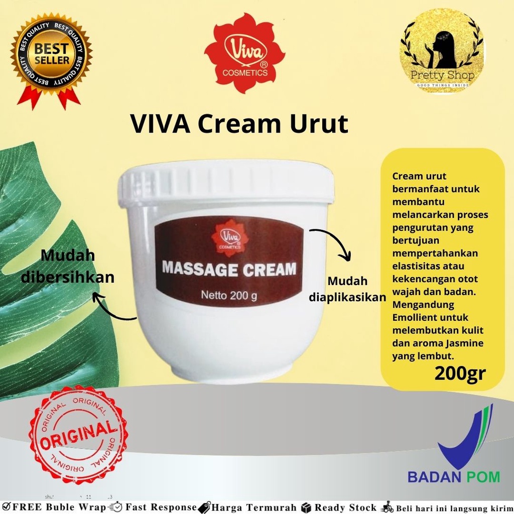 Viva Massage Cream 200gr/Krim Massage/Krim Urut