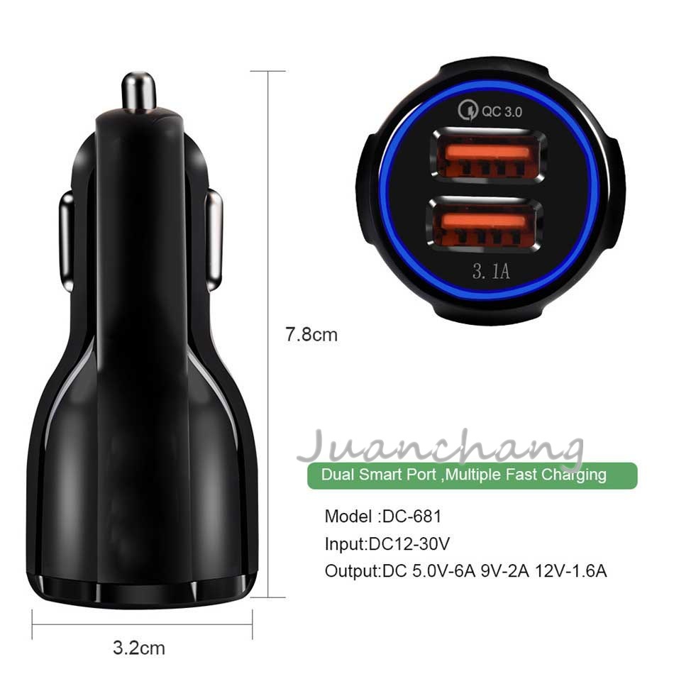 Adapter Charger Mobil Mini port Usb 3.0 fast charging