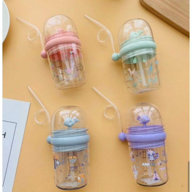 BOTOL MINUM SEDOTAN ANAK MOTIF IKAN PAUS AIR MANCUR GOOD QUALITY