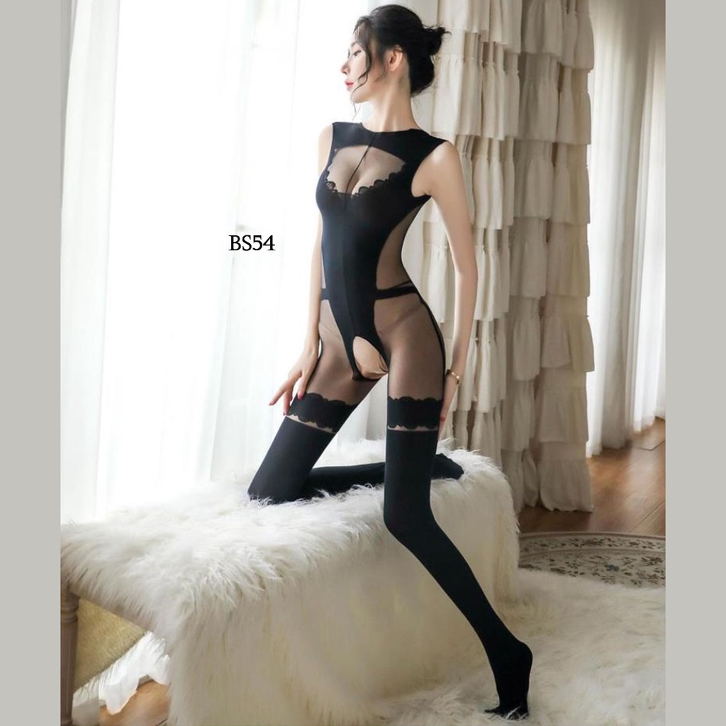 [NEW PRODUK] STOCKING LINGERIE FULL BODY OPEN CROTCH TRANSPARAN BS54