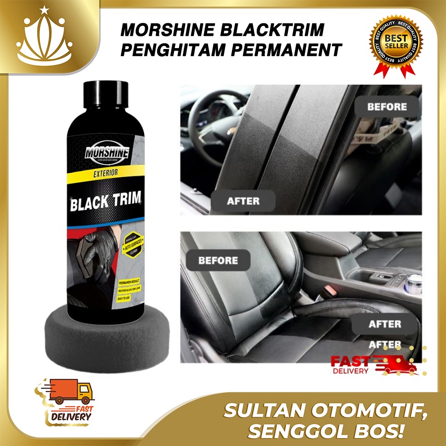 Morshine Black Trim Penghitam Plastik, Vinyl, Jok, Body Motor Mobil