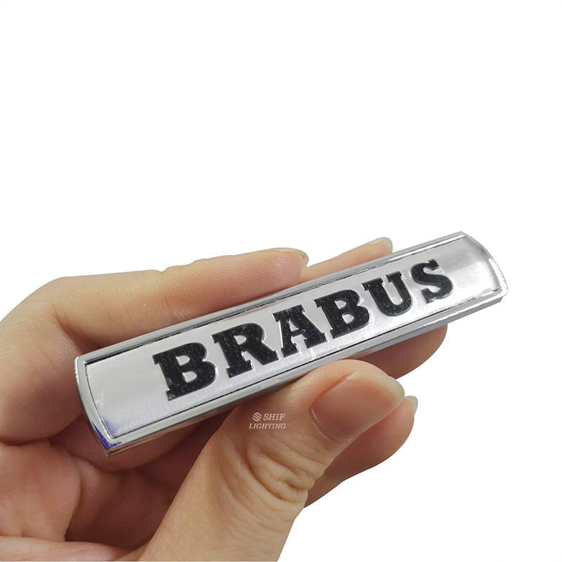 2 X Metal BRABUS Logo Car Side Fender Decorative Emblem Sticker Decal Badge For Mercedes Benz BRABUS