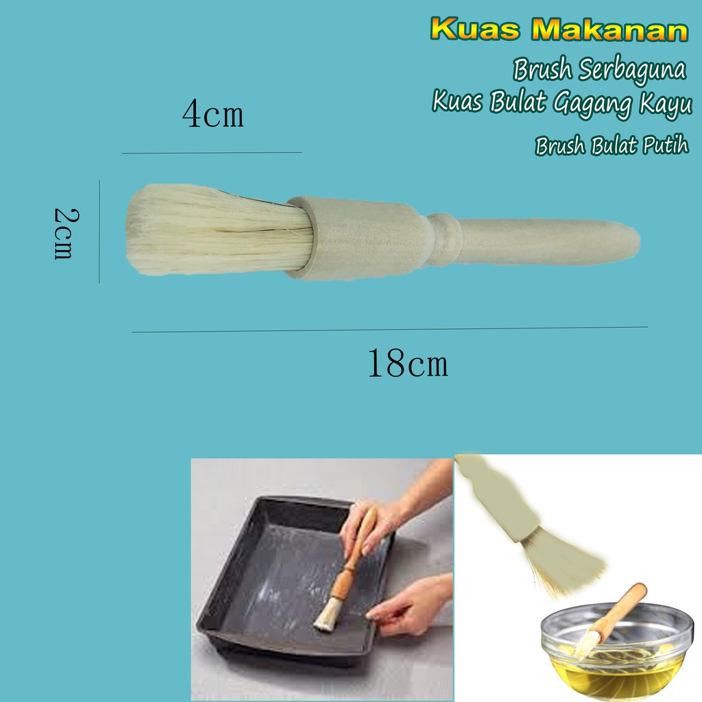 Kuas * Kayu * kue * Kuas masak * 18cm