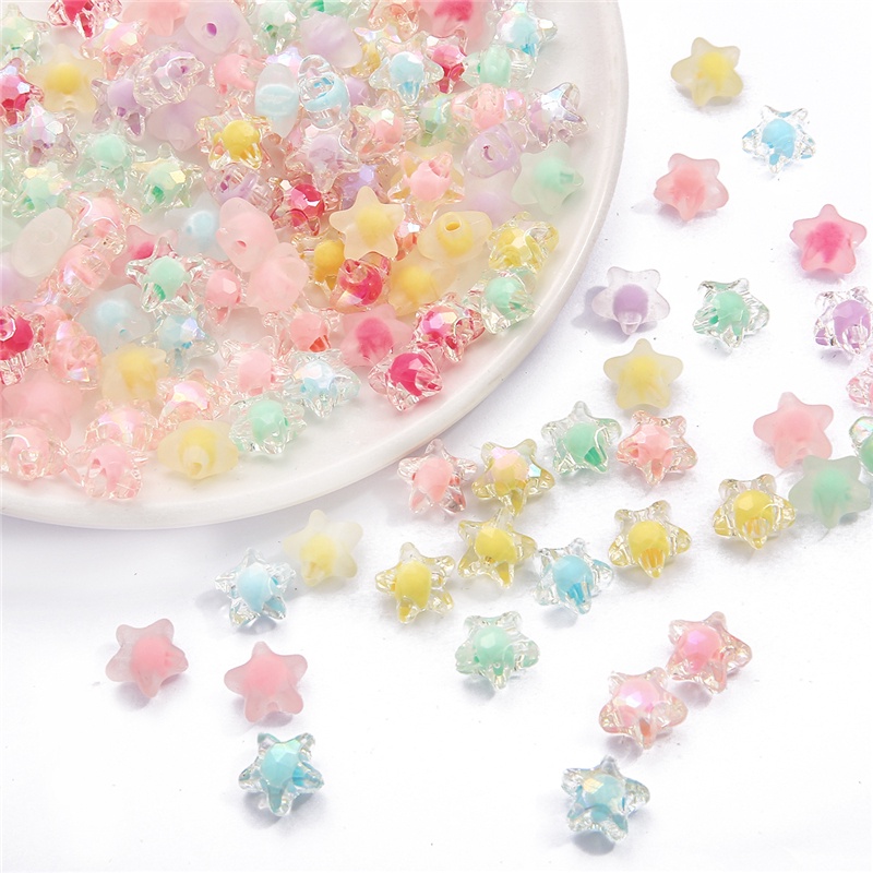 83 Pcs/lot 30G 11 Mm Warna Campuran Fashion Plastik Akrilik Bintang Beads untuk Gelang Anting-Anting Kalung Membuat DIY Perhiasan