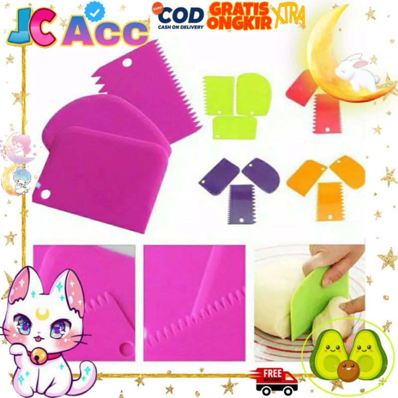 JC ACC 1Set 3Pcs Alat Pemotong Adonan , Kue , Roti , Dekorasi Cake
