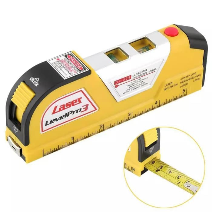 Waterpass Laser Level Vertikal Horizontal Meteran