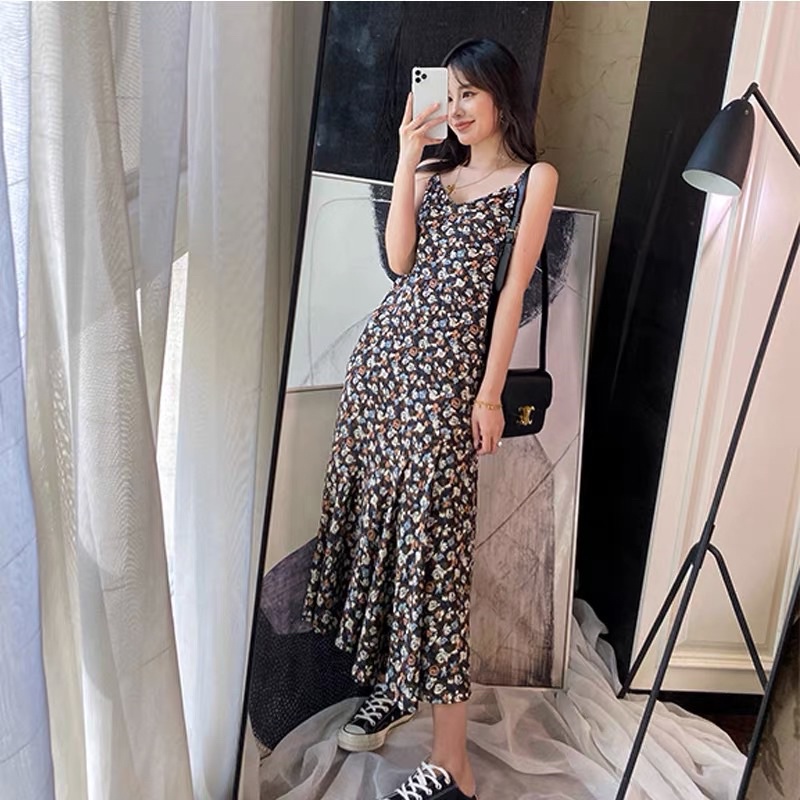 KOREAN SUMMER LONGDRESS BLACK