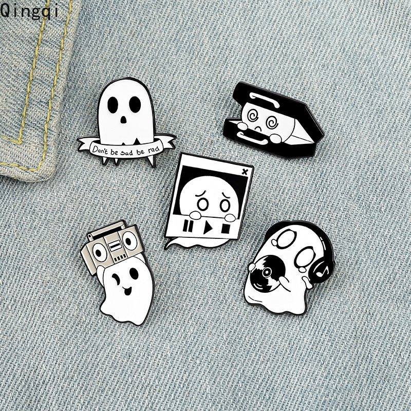 Bros Pin Enamel Desain Kartun Hantu Happy Halloween Untuk Hadiah