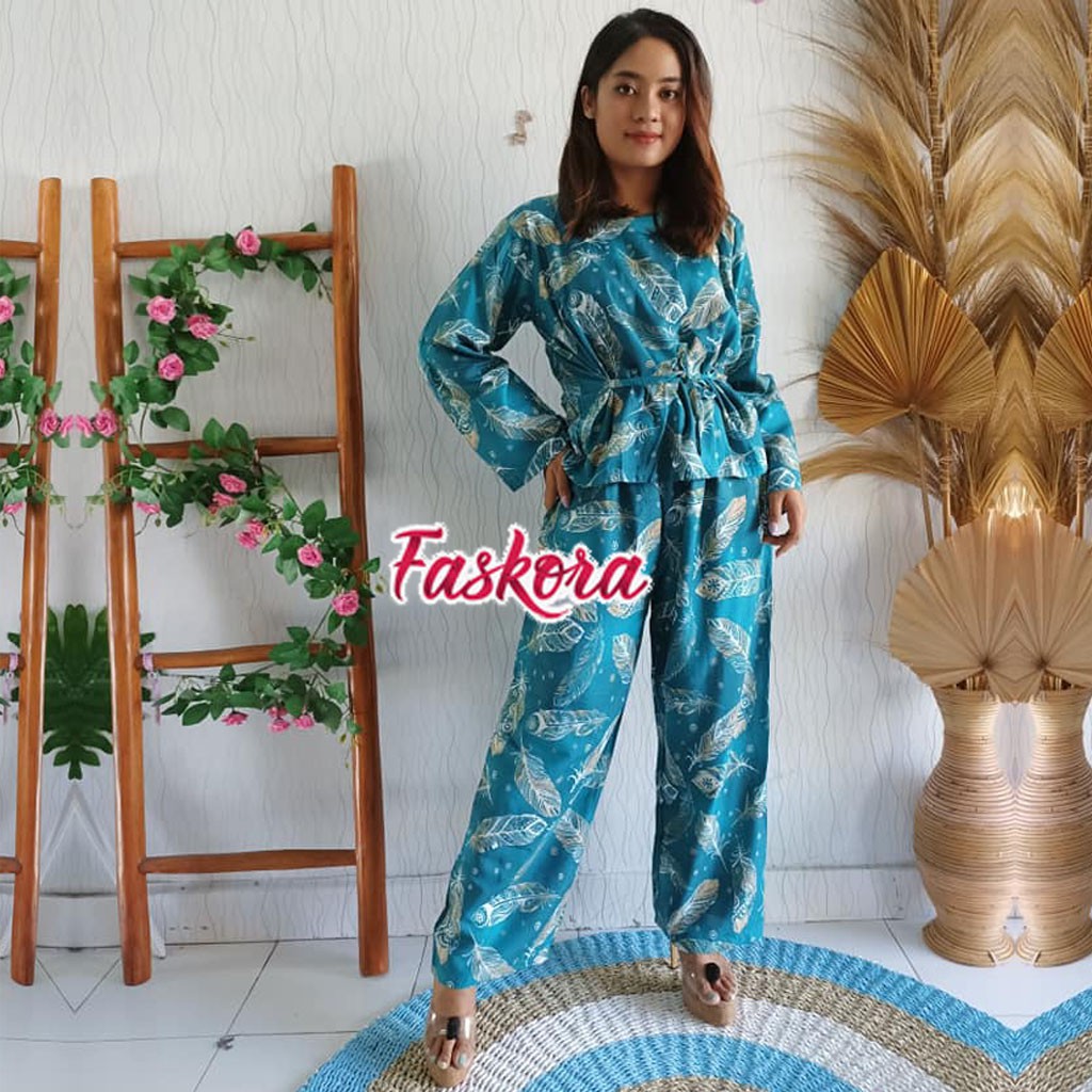 Baju Tidur Lengan Panjang Wanita Baju Tidur Panjang Wanita Jumbo Piyama Panjang Wanita Rayon Bulu