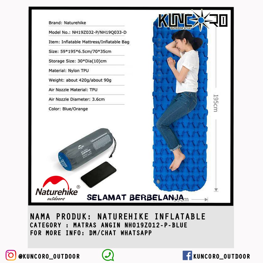 matras angin naturehike infitable aerow. matras camping tenda.matras camping.matras angin