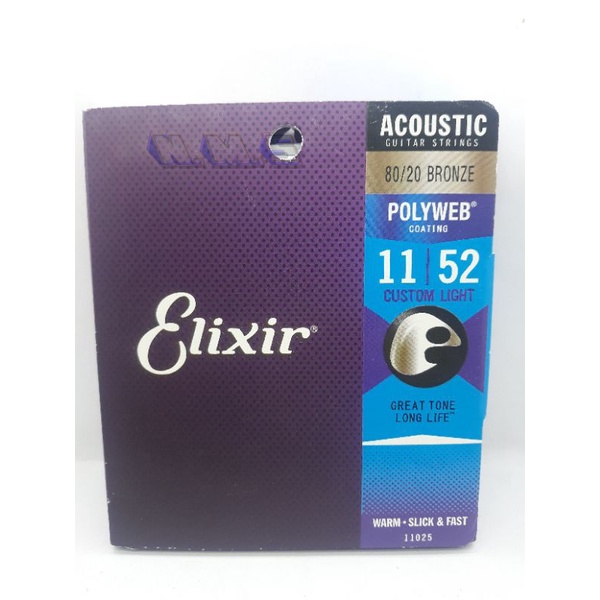 Elixir Senar Gitar Akustik Nanoweb Polyweb 010,011,012