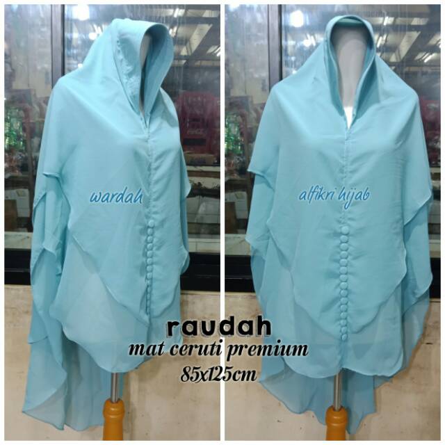 Jilbab Khimar Bahan Ceruty Warna Lemon-3