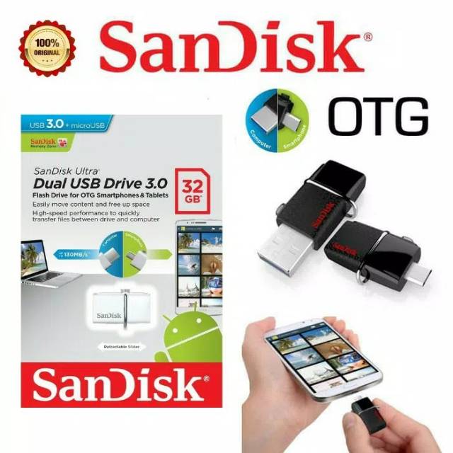 Sandisk Flasdisk USB Dual Drive 3.0 32GB ORIGINAL