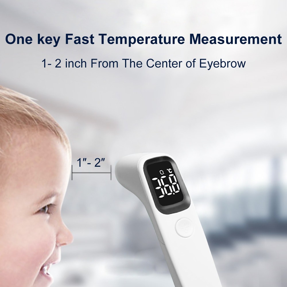 Thermometer Suhu Tubuh Digital Infrared Non Contact LED Pengukur Suhu Tubuh Inframerah - Putih