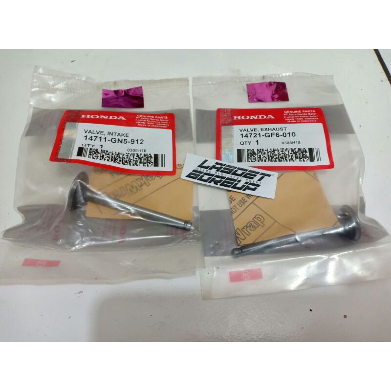 KLEP VALVE SET PAYUNG KLEP IN EX HONDA GN5 SUPRA FIT S - FIT NEW- FIT X - XX - V - WIN 100 - ORI AHM