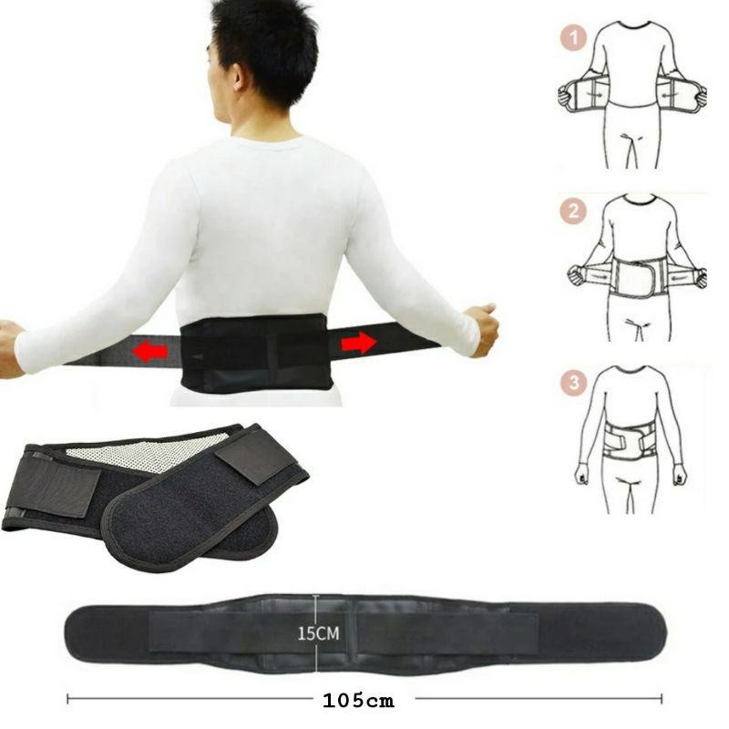 Alat Terapi Pinggang Sabuk Lumbar Belt Heating Magnetic Low Back Pain