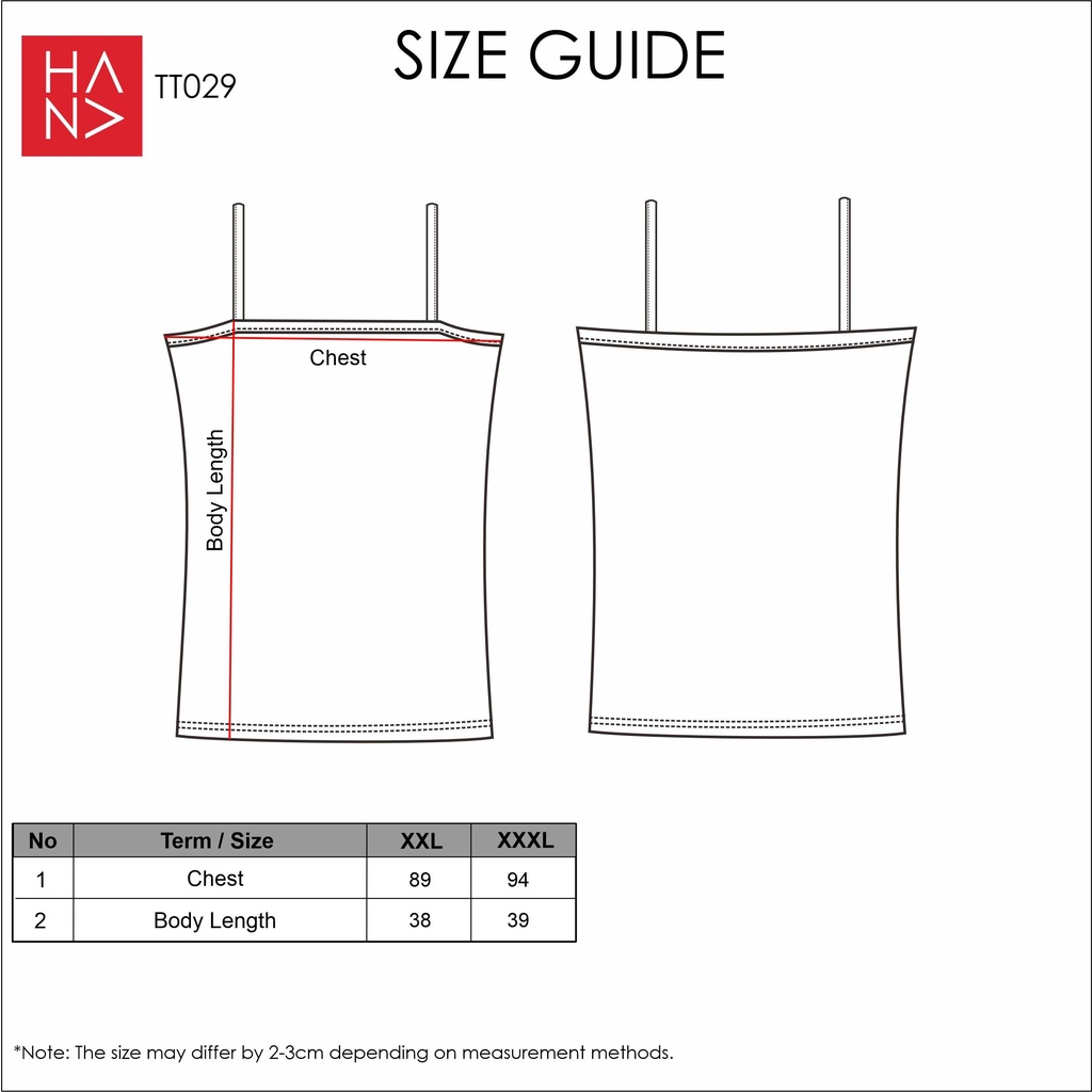 [BIG SIZE] HanaFashion JKT - Miranda Basic Tank Top XXL - XXXL Square Tank Top Bigsize Jumbo Tank Top Murah - TT029